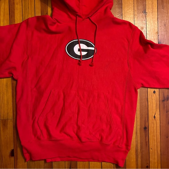 Georgia University Champion Reverse Weave Hoodie Sweatshirt - Picture 2 of 6